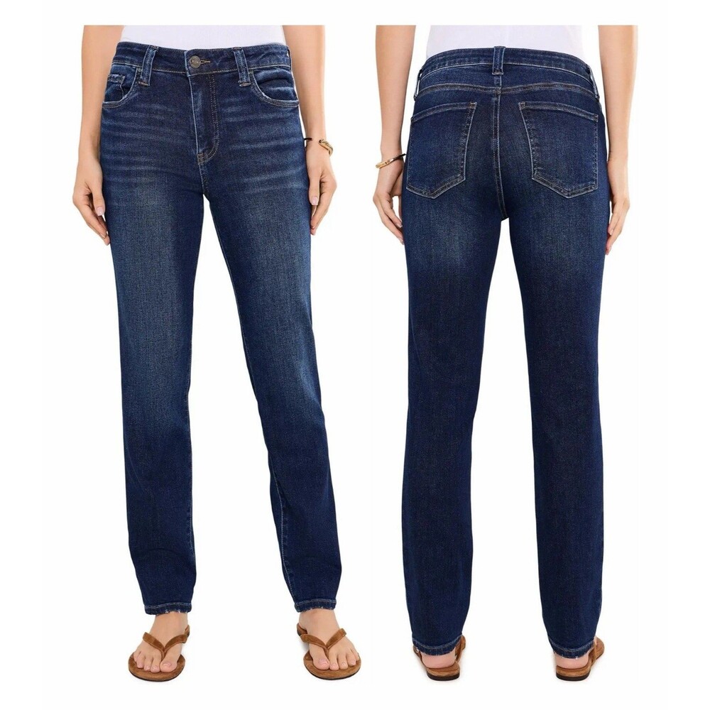 Kut From The Kloth Stevie Straight Leg Jeans Blue Mid Rise Stretch